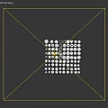 Circular Automotive Parts in Various Sizes Silver and Yellow Arranged in Grid on Black Background