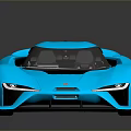 Blue Sports Car With Sleek Aerodynamic Design Rear Spoiler And Stylish Wheels