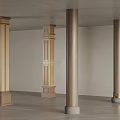 new chinese style column square column 3d model
