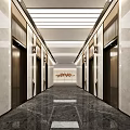 modern elevator hall 3d model