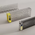 Different Types Of Electric Retractable Gates With Control Box And Metal Railings