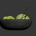 Fresh Fruit and Green Ice Cream Bowl with Kiwi Banana Slices Strawberry and Chocolate Pieces