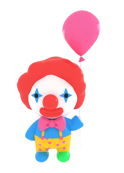 Modern toy three-dimensional clown balloon April fool's day 3d model