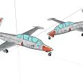 Two Gray and Red Passenger Planes With Clear Cockpits 97FF 9145 on White Background