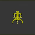 Mechanical Character Creature With Detailed Multi Legged Orange Gray Sci Fi Design