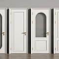 White Swing Doors With Various Glass Panel And Solid Design Styles For Home 3d model