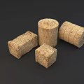 Handcrafted Wooden Decorative Blocks Cylinders And Cube With Natural Grain Texture