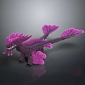 Purple Dragon Game Movie Character With Intricate Wings And Mythical Body Design