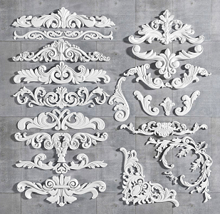 European-style Carved Corner Carved Combination 3d model