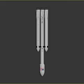 White Rocket Model With American Flag Detailed Design For Display And Collection 3d model