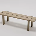 Simple Design Wooden Public Bench With Sturdy Structure For Outdoor Spaces 3d model