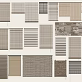 New Chinese-style Bamboo Shutter Roller Shutter Folding Shutter Pull Shutter Venetian Blinds 3d model