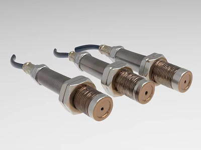 Industrial Proximity Sensors With Metal Housing Threaded Design And Cable Connections 3d model