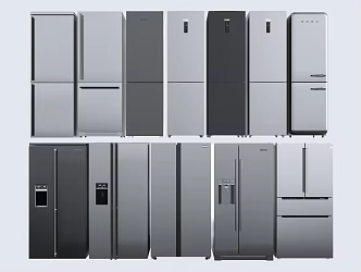 Modern Fridge Freezer 3d model
