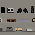 Collection Of Vintage Radios And Modern Speakers On Display Shelves