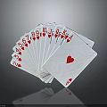 Household Playing Cards Featuring Hearts Numbers Letters From 2 To Ace Fanned Out