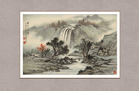 Chinese Landscape Painting Huang Junbi Landscape 3d model