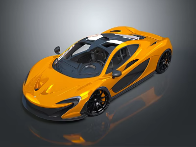 Yellow Luxury Sports Car With Sleek Modern Exterior And Black Rims 3d model