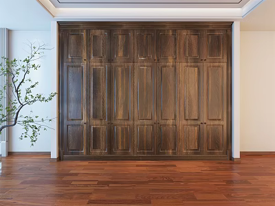 Modern Wooden Wardrobe Interior Design With Integrated Structure And Natural Wood Texture 3d model