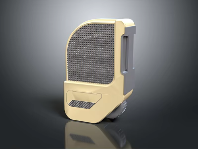 Modern Beige Industrial Equipment With Grid Panel And Functional Design Structure 3d model