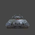 Modern Military Tank With Camouflage Paint Main Gun Barrel And Turret
