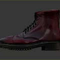 High Top Purple Red Leather Boots With Laces And Black Sole