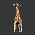 Unique Giraffe Shaped Wooden Stool With Realistic Spots And Sturdy Legs