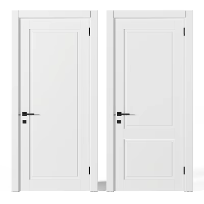 White Interior Hinged Doors With Simple Design And Black Metal Handles For Home 3d model White Interior Hinged Doors With Simple Design And Black Metal Handles For Home 3d model