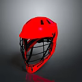 Red Weapon Helmet With Black Face Mask And Protective Design For Safety Use