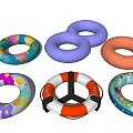 Colorful Sports Equipment Swim Rings With Various Patterns Different Colors And Designs