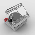 Building Blocks Turntable Model With Transparent Cover Black Disc And Red Knob