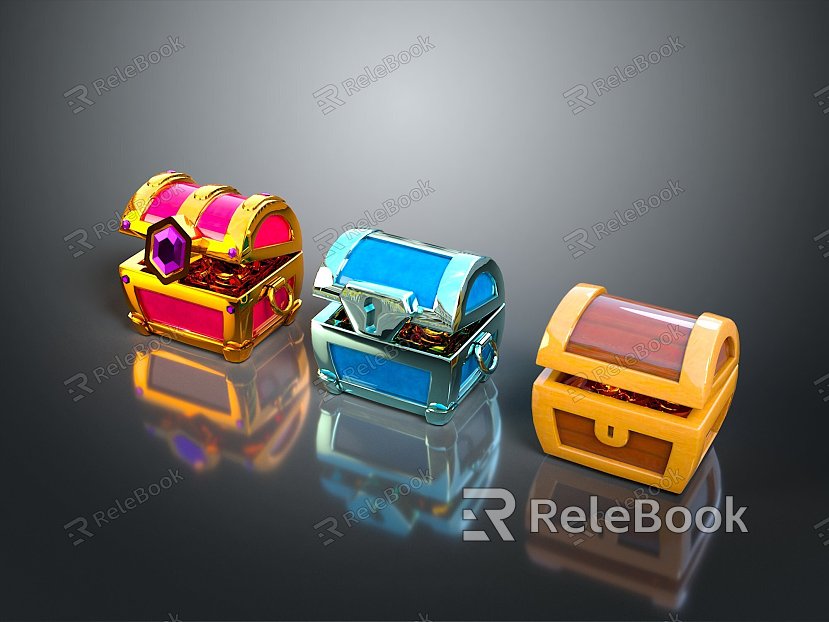 Modern Cartoon Chest Treasure Chest Treasure Chest Jewelry Chest model