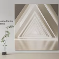 Modern Decorative Abstract Painting With Frameless Design Geometric Elements Neutral Tones And Light Shadow Effects 3d model