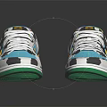 Colorful Camouflage Sneakers With Blue Yellow White Design White Laces And Green Accents