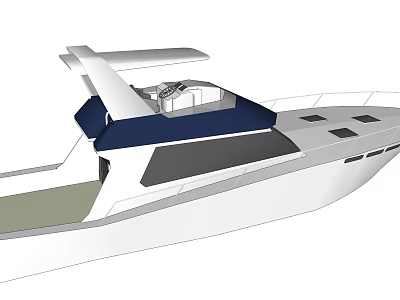 Modern Yacht Exterior Design With Upper Structure And Sleek Hull 3d model