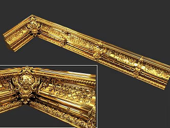Cornice upper metal line European-style line decoration European-style carved corner metal carved corner line decorative line European-style carved corner line 3d model