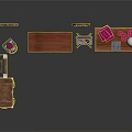 Vintage Furniture Collection With Wardrobe Suitcase Dressing Table And Mirror Vase Tea Set
