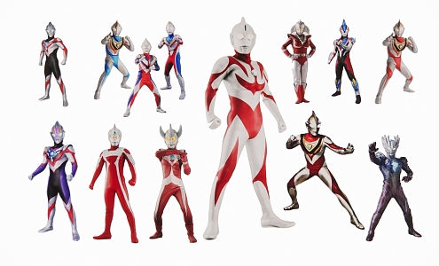 2D Cartoon Character Ultraman Silhouette 3d model