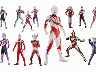 2D Cartoon Character Ultraman Silhouette 3d model