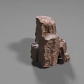 Natural Stone and Wood Decorative Elements with Textured Surfaces Stacked Arrangement