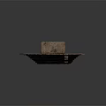 Ancient Archaeological Ruins With Square Sunken Area Stone Steps Suspended Platform And Human Figure
