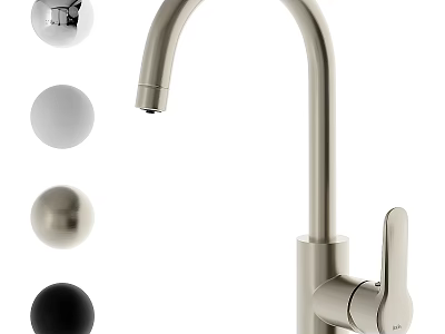 Modern Stainless Steel Kitchen Faucet with Multiple Color Options and Sleek Design 3d model