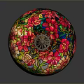 Elegant Vintage Lamp Set With Colorful Lampshade Golden Pole And Decorative Base