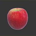 Fresh Red Apple With Red And Yellow Gradient Surface On Black Background With Reflection