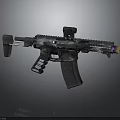 Modern Tactical Rifle with Camouflage Pattern Tactical Scope Suppressor and Grip