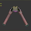 Tactical Weapon Tripod Featuring Adjustable White Legs And Black Base Support 3d model