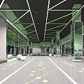 Modern Fitness Gym Interior With Mirrors Neon Lights And Training Equipment