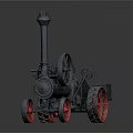 Vintage Steam Engine Model With Red Wheels And Classic Metal Structure 3d model