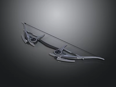 Modern Compound Bow Weapon With Mechanical Structure And Sleek Black Design 3d model