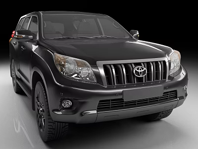 Black Toyota SUV Car With Modern Front Grille And Lights 3d model